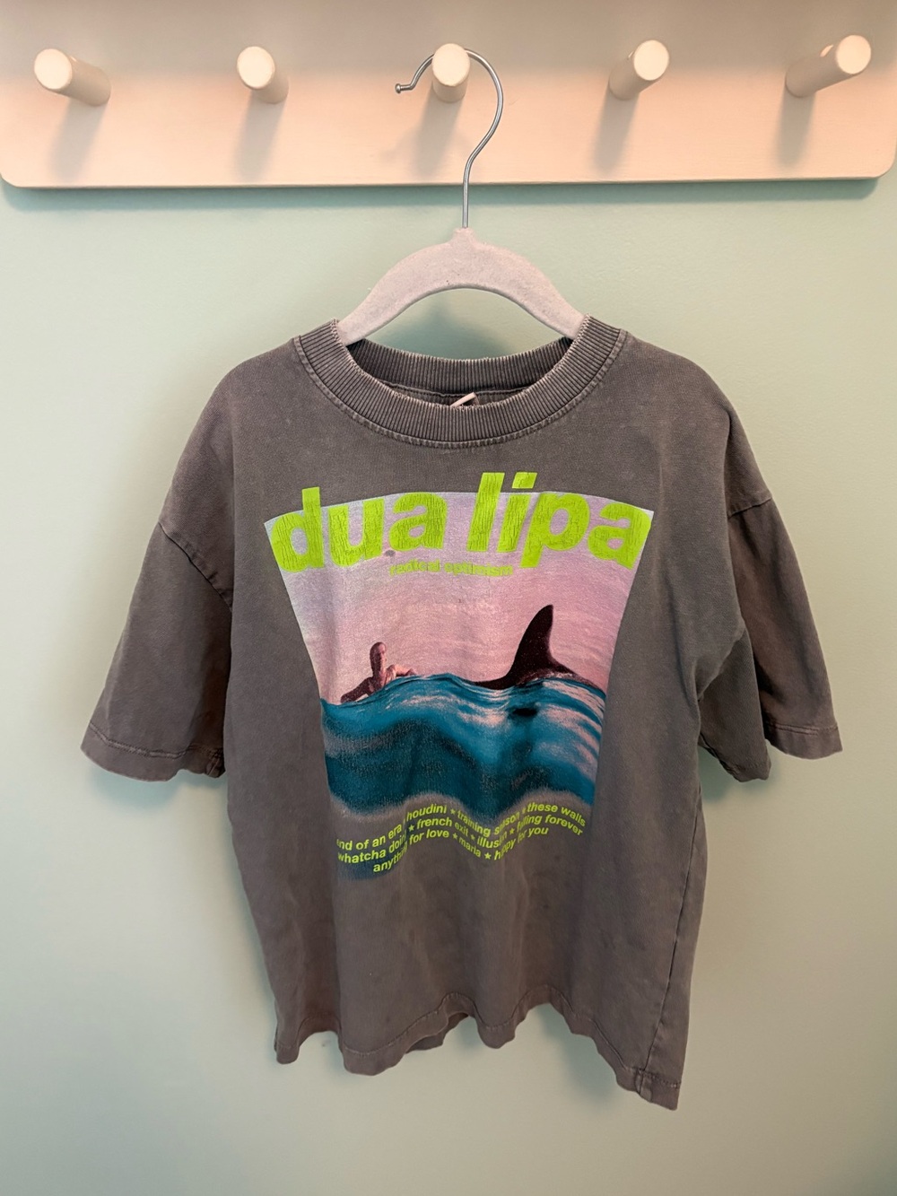 Zara Dua Lipa Distressed T-shirt